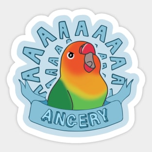 Angery Fischer's Lovebird Sticker